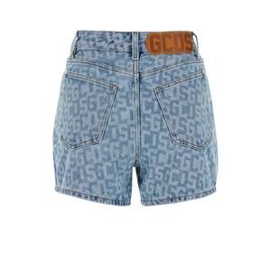 GCDS All-Over Logo Denim Shorts Women PRINTED Pants